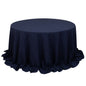 Cotton Blend 132" Round Tablecloth Navy Blue - Seamless Wrinkle-Resistant Table Cover Pro Linens