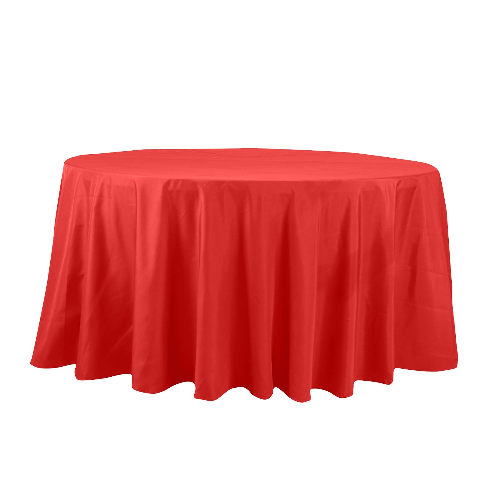 Cotton Blend 132" Round Tablecloth Red - Seamless Wrinkle-Resistant Table Cover Pro Linens