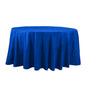 Cotton Blend 132" Round Tablecloth Royal Blue - Seamless Wrinkle-Resistant Table Cover Pro Linens