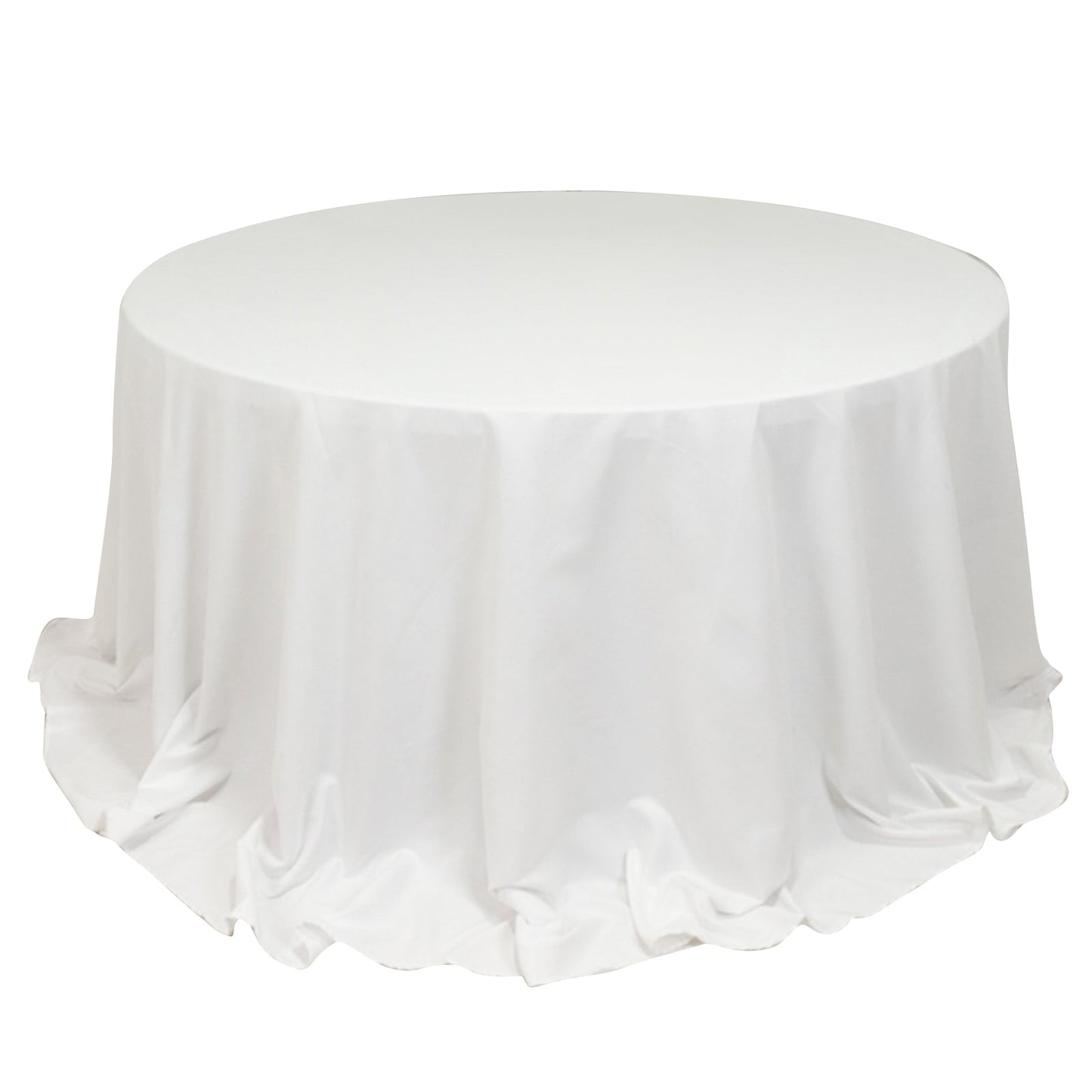 Cotton Blend 132" Round Tablecloth White - Seamless Wrinkle-Resistant Design for Formal Events Pro Linens