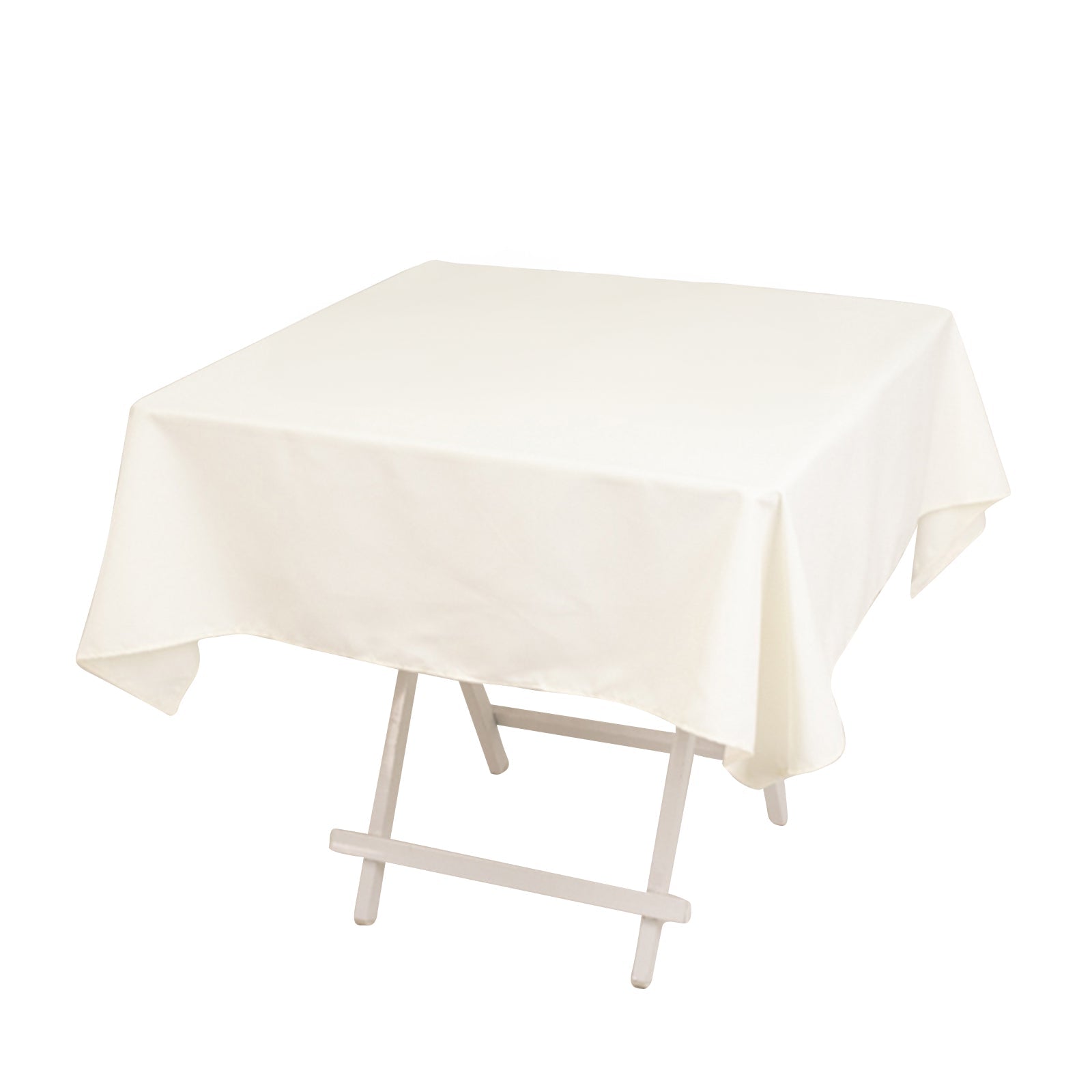 Cotton Blend 54"x54" Square Tablecloth Ivory - Wrinkle-Resistant Table Cover Pro Linens