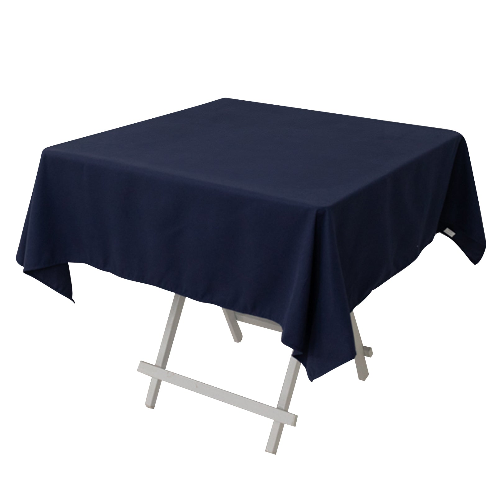 Cotton Blend 54"x54" Square Tablecloth Navy Blue - Wrinkle-Resistant Table Cover Pro Linens