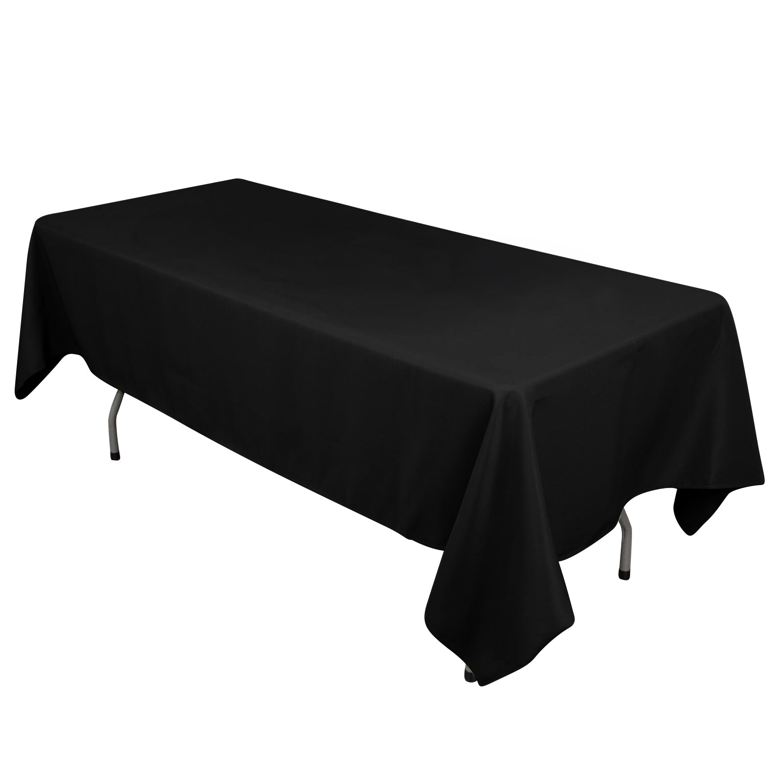 Cotton Blend 60"x102" Rectangle Tablecloth Black - Wrinkle - Resistant Finish for Gatherings - Pro Linens