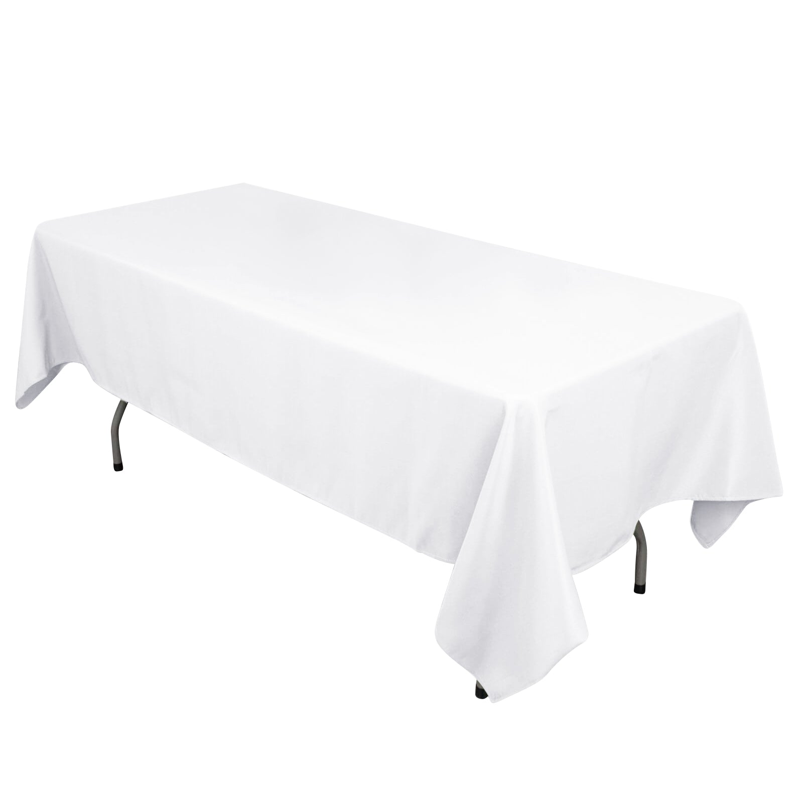 Cotton Blend 60"x102" Rectangle Tablecloth White - Wrinkle - Resistant Table Cover - Pro Linens