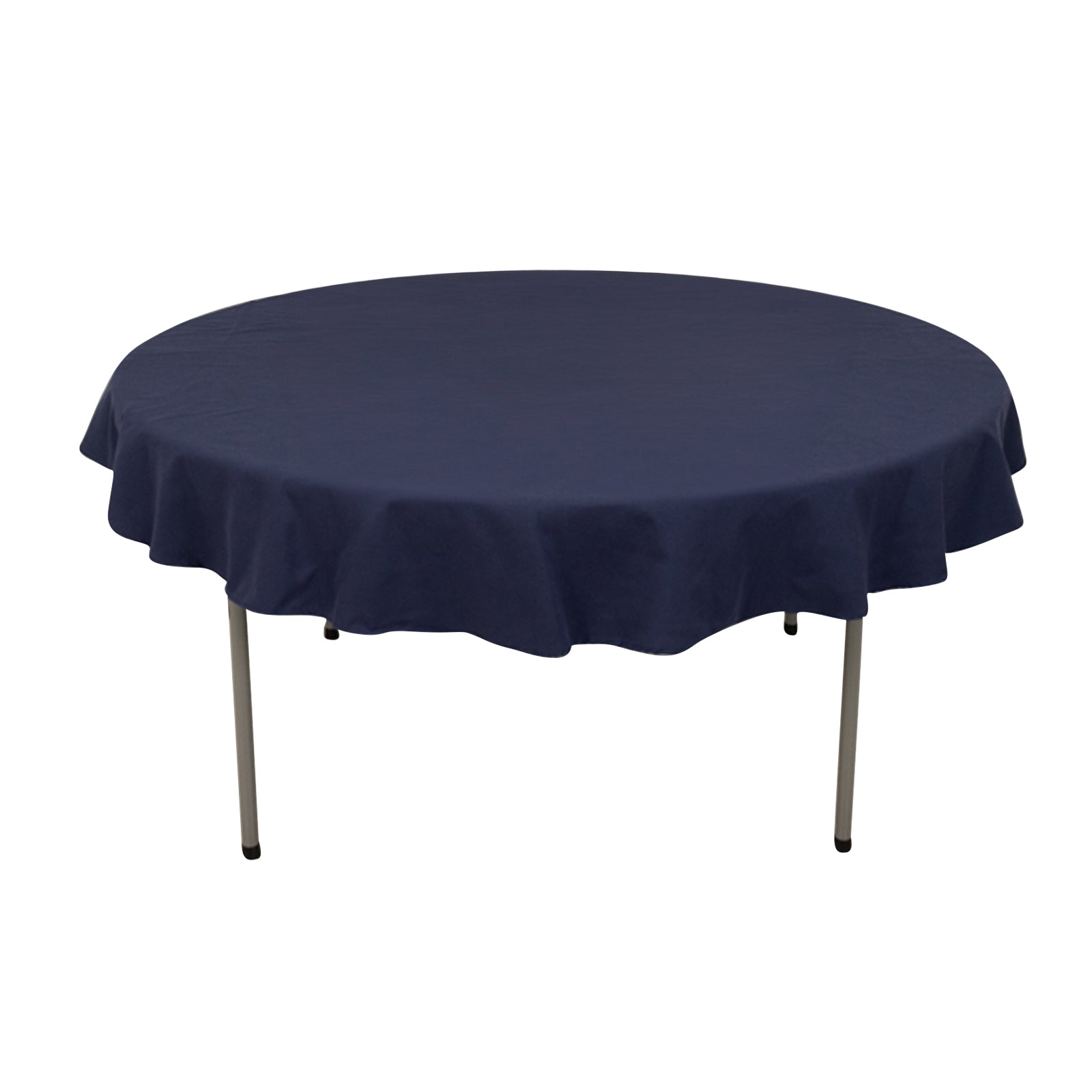 Cotton Blend 70" Round Tablecloth Navy Blue - Wrinkle-Resistant Table Cover Pro Linens