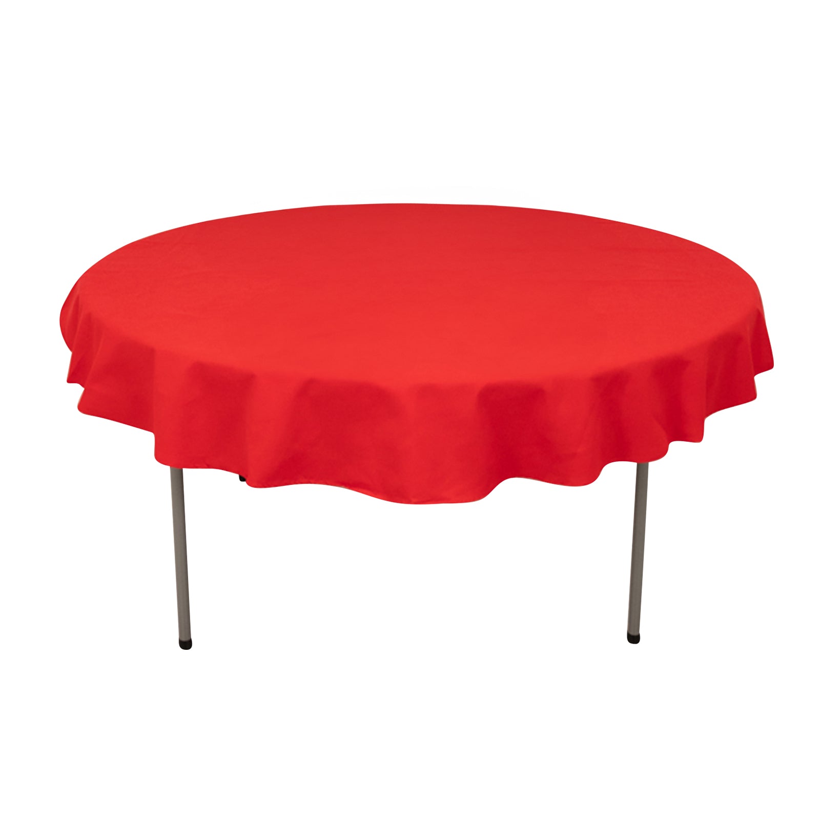 Cotton Blend 70" Round Tablecloth Red - Wrinkle-Resistant Table Cover Pro Linens