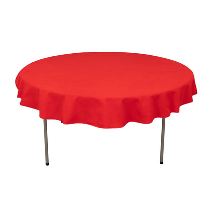 Cotton Blend 70" Round Tablecloth Red - Wrinkle-Resistant Table Cover Pro Linens