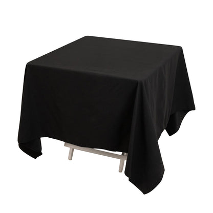 Cotton Blend 70"x70" Square Tablecloth Black - Wrinkle-Resistant Fabric Table Cover Pro Linens