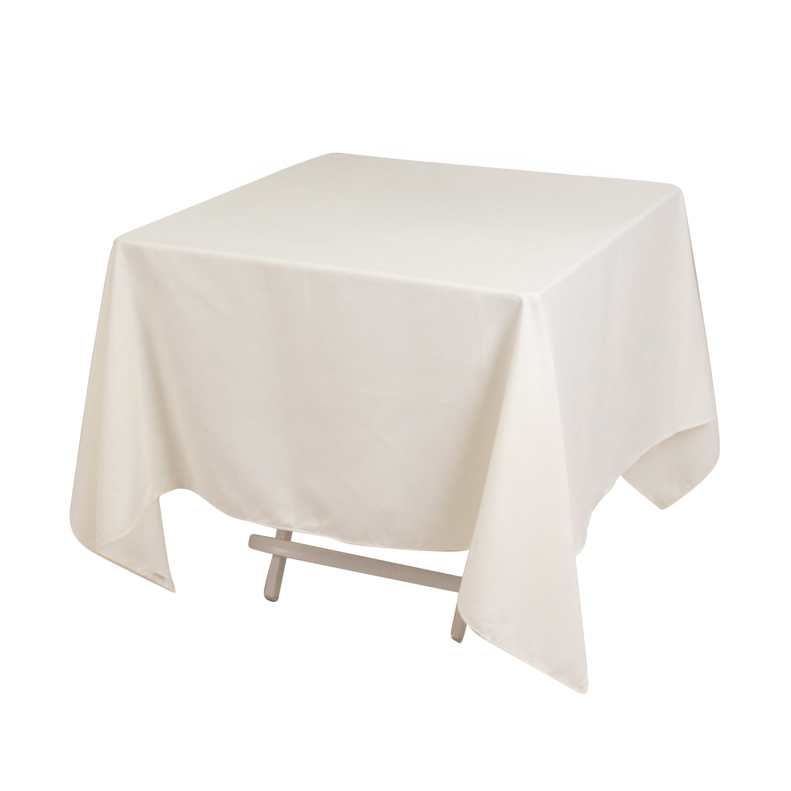 Cotton Blend 70"x70" Square Tablecloth Ivory - Wrinkle-Resistant Fabric Table Cover Pro Linens