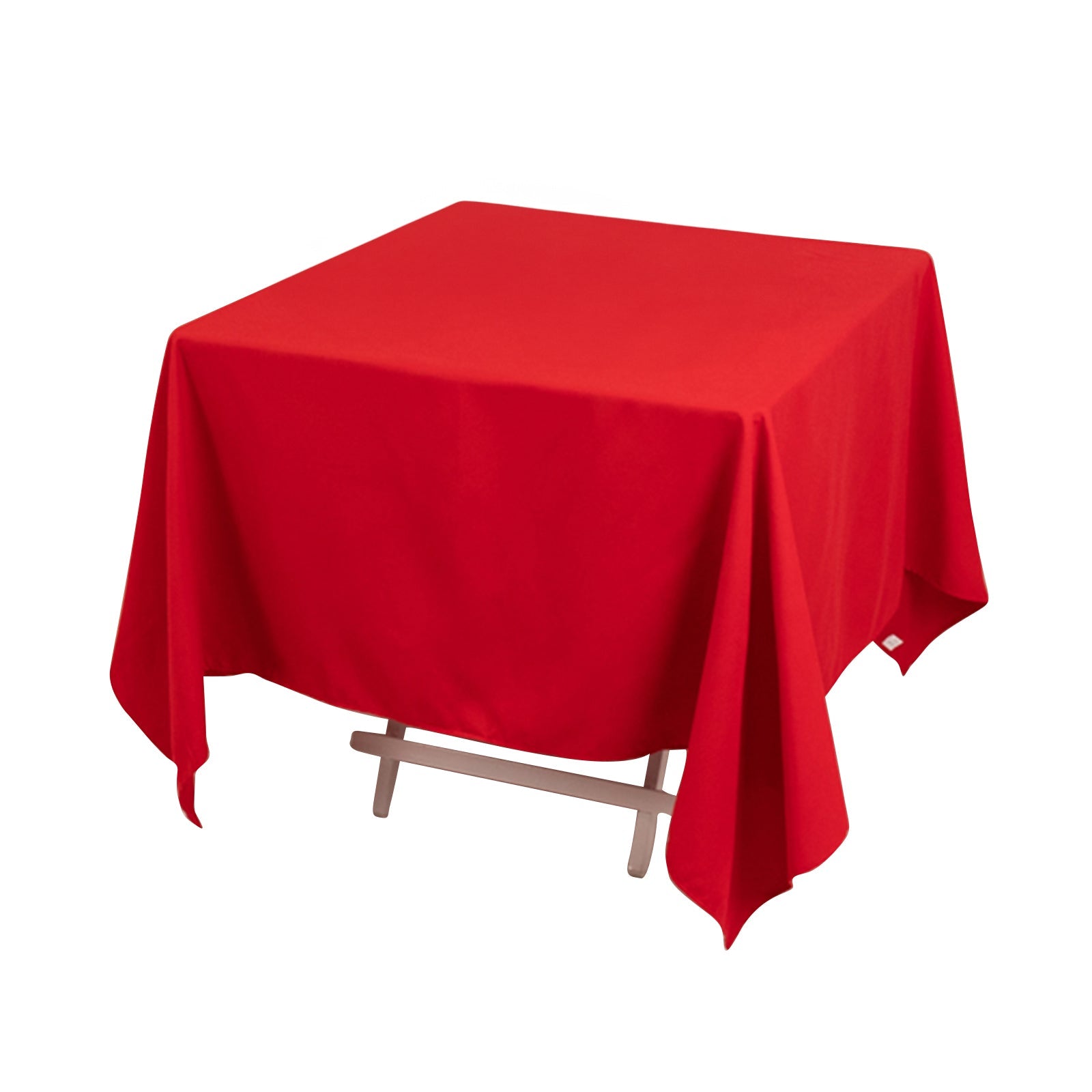 Cotton Blend 70"x70" Square Tablecloth Red - Wrinkle-Resistant Fabric Table Cover Pro Linens