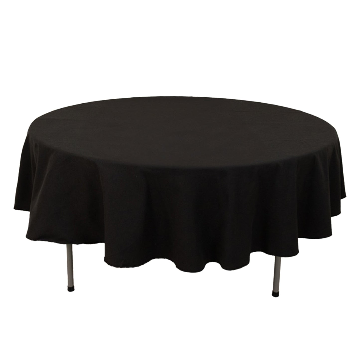 Cotton Blend 90" Round Tablecloth Black - Wrinkle-Resistant Table Cover Pro Linens