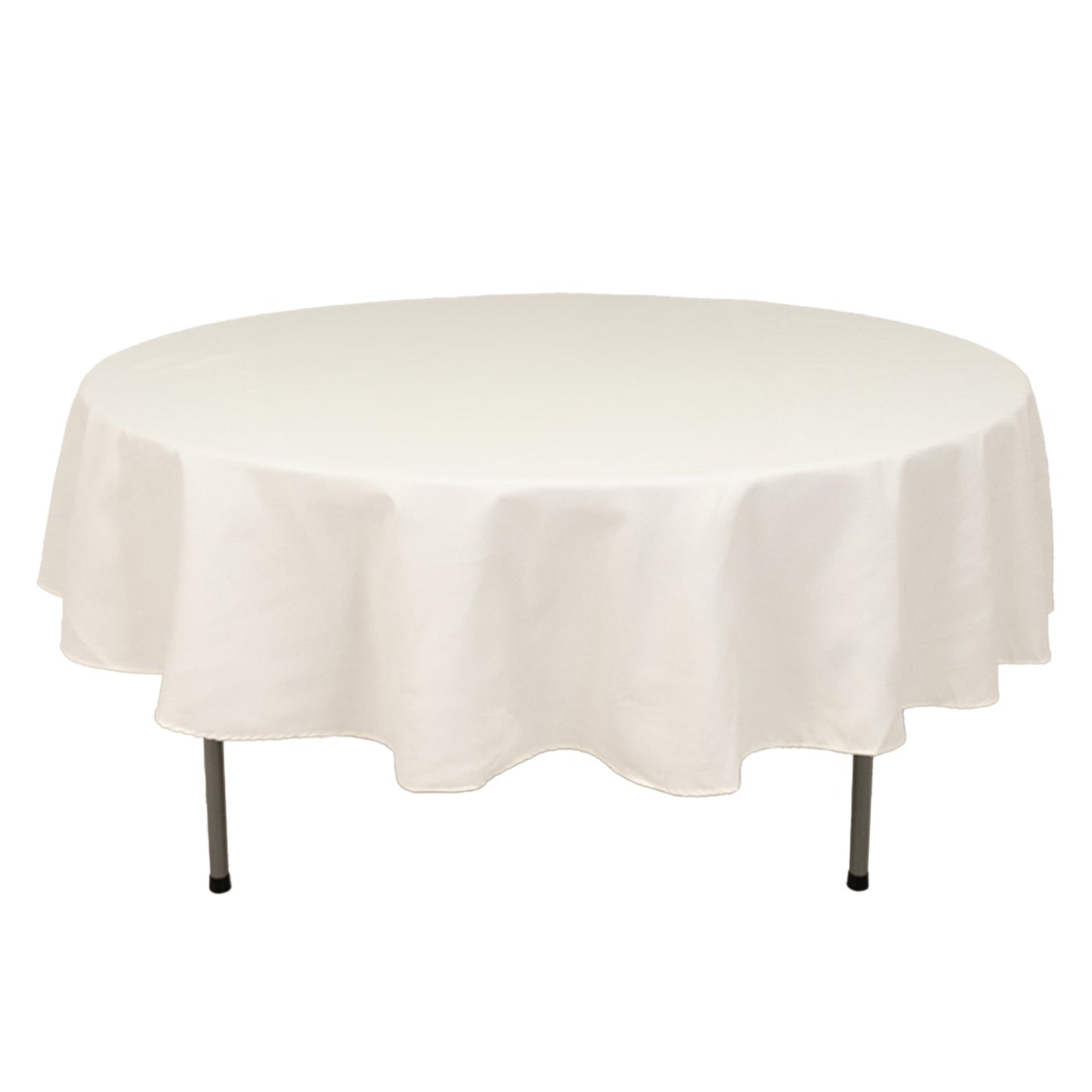 Cotton Blend 90" Round Tablecloth Ivory - Wrinkle-Resistant Table Cover Pro Linens