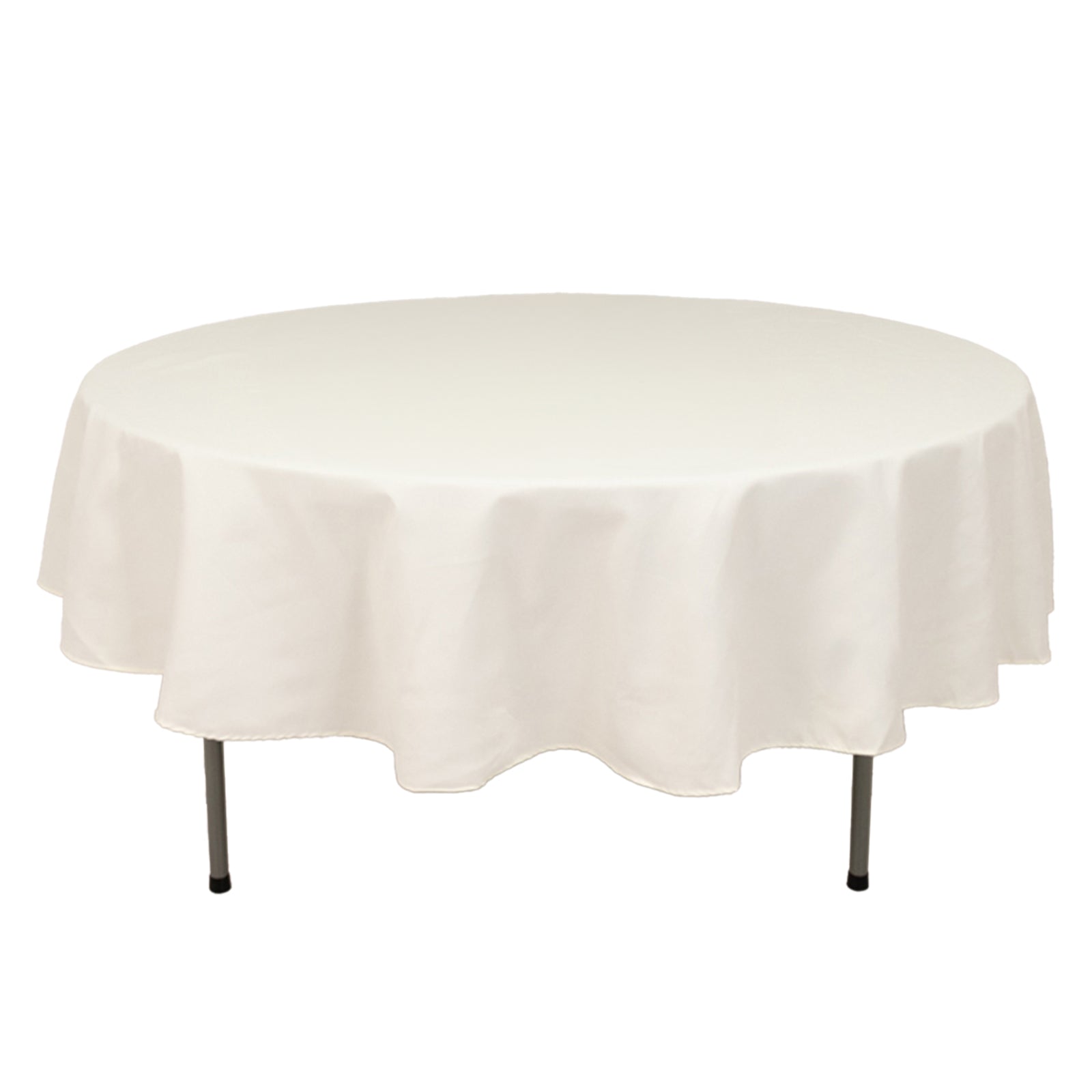 Cotton Blend 90" Round Tablecloth Ivory - Wrinkle-Resistant Table Cover Pro Linens