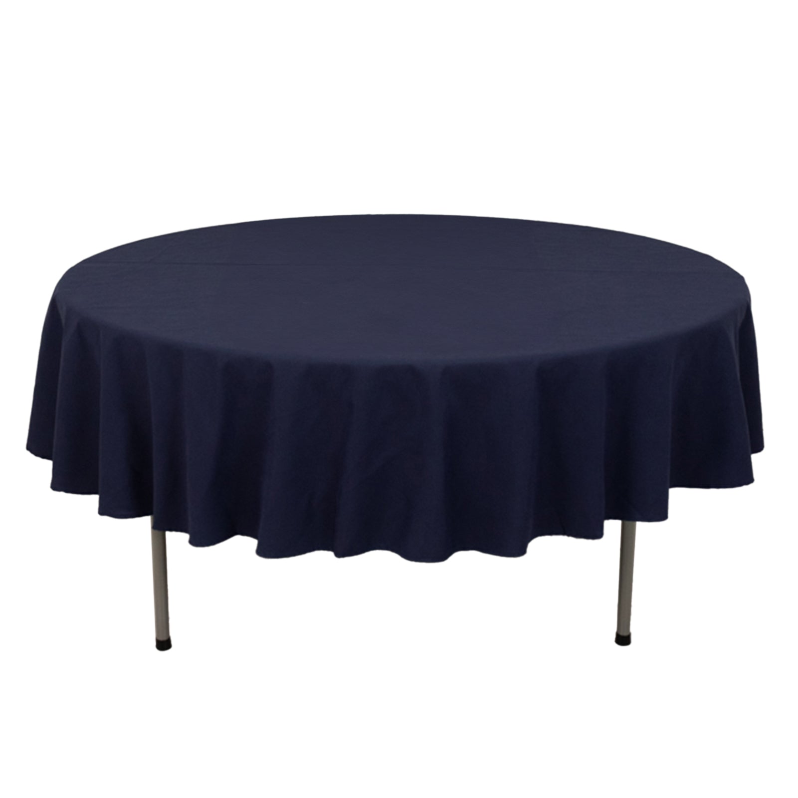 Cotton Blend 90" Round Tablecloth Navy Blue - Wrinkle-Resistant Table Cover Pro Linens