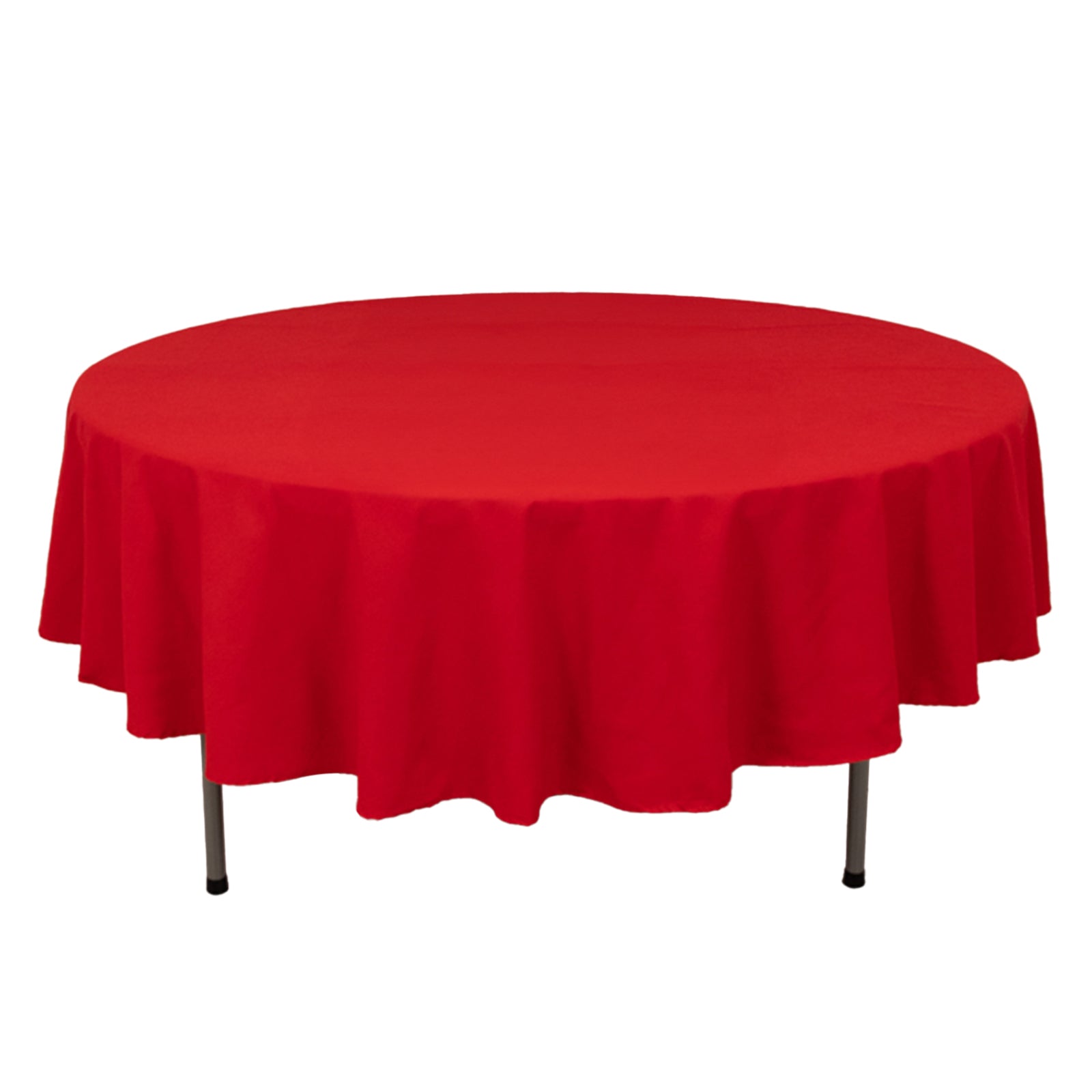 Cotton Blend 90" Round Tablecloth Red - Wrinkle-Resistant Table Cover Pro Linens