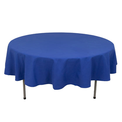 Cotton Blend 90" Round Tablecloth Royal Blue - Wrinkle-Resistant Table Cover Pro Linens