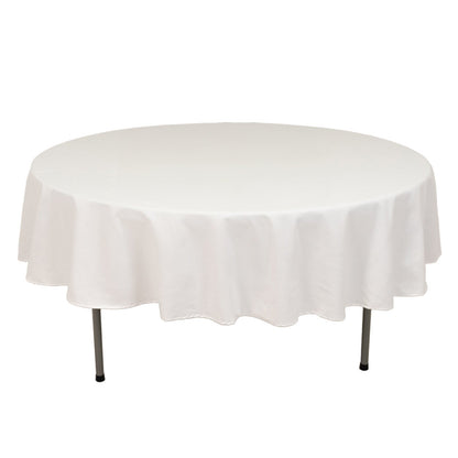 Cotton Blend 90" Round Tablecloth White - Wrinkle-Resistant Design for Versatile Settings Pro Linens