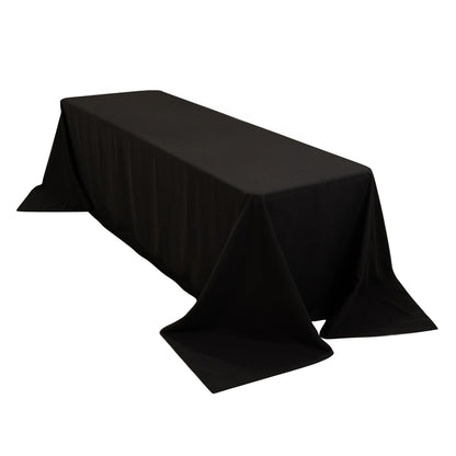 Cotton Blend 90"x156" Rectangle Tablecloth Black - Seamless Wrinkle - Resistant Table Cover - Pro Linens