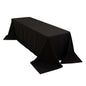 Cotton Blend 90"x156" Rectangle Tablecloth Black - Seamless Wrinkle - Resistant Table Cover - Pro Linens