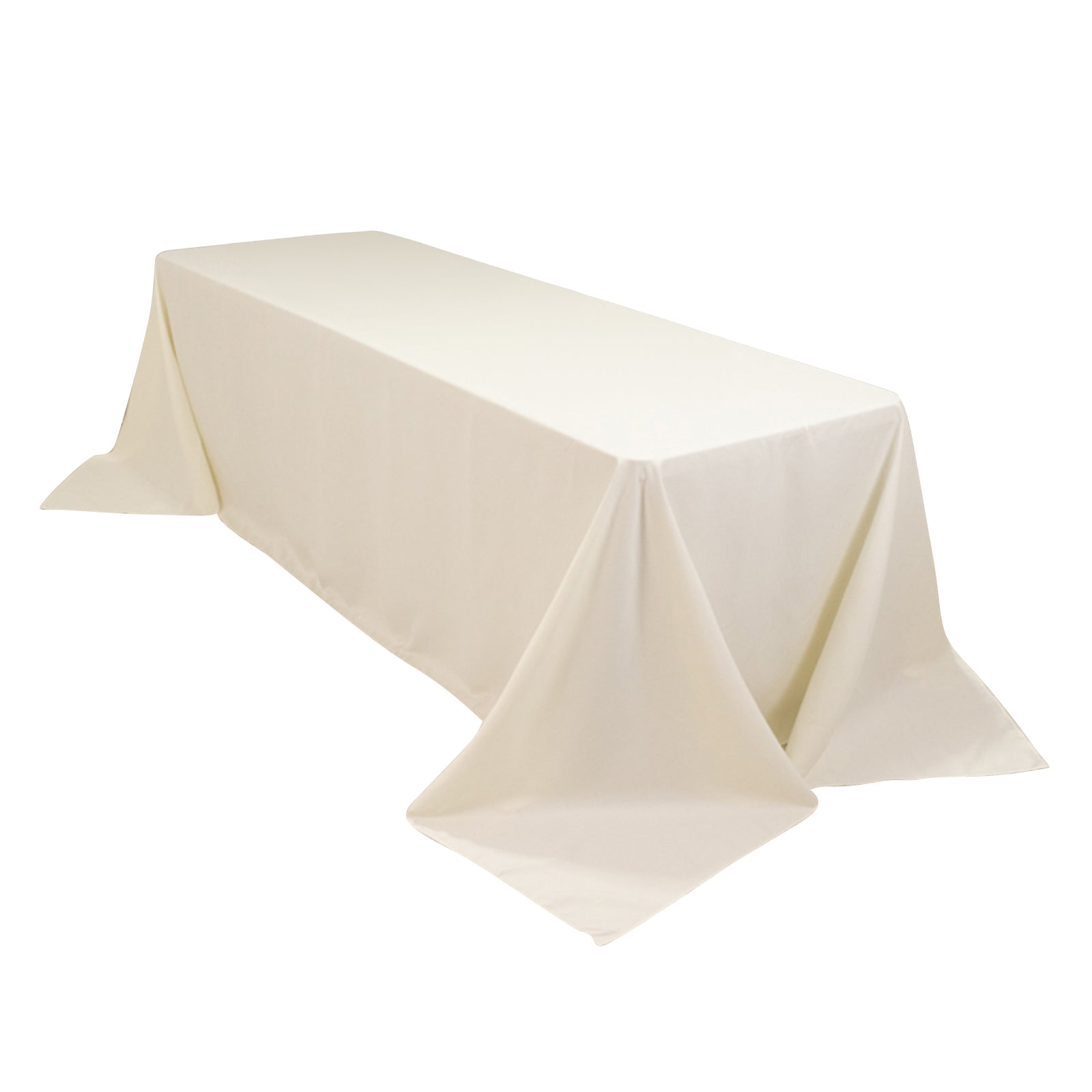 Cotton Blend 90"x156" Rectangle Tablecloth Ivory - Seamless Wrinkle - Resistant Table Cover - Pro Linens