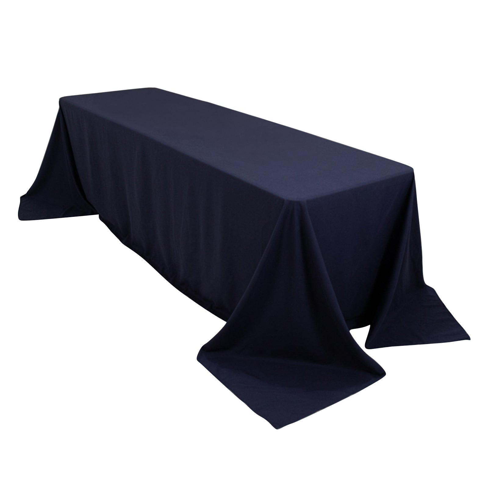 Cotton Blend 90"x156" Rectangle Tablecloth Navy Blue - Seamless Wrinkle - Resistant Table Cover - Pro Linens