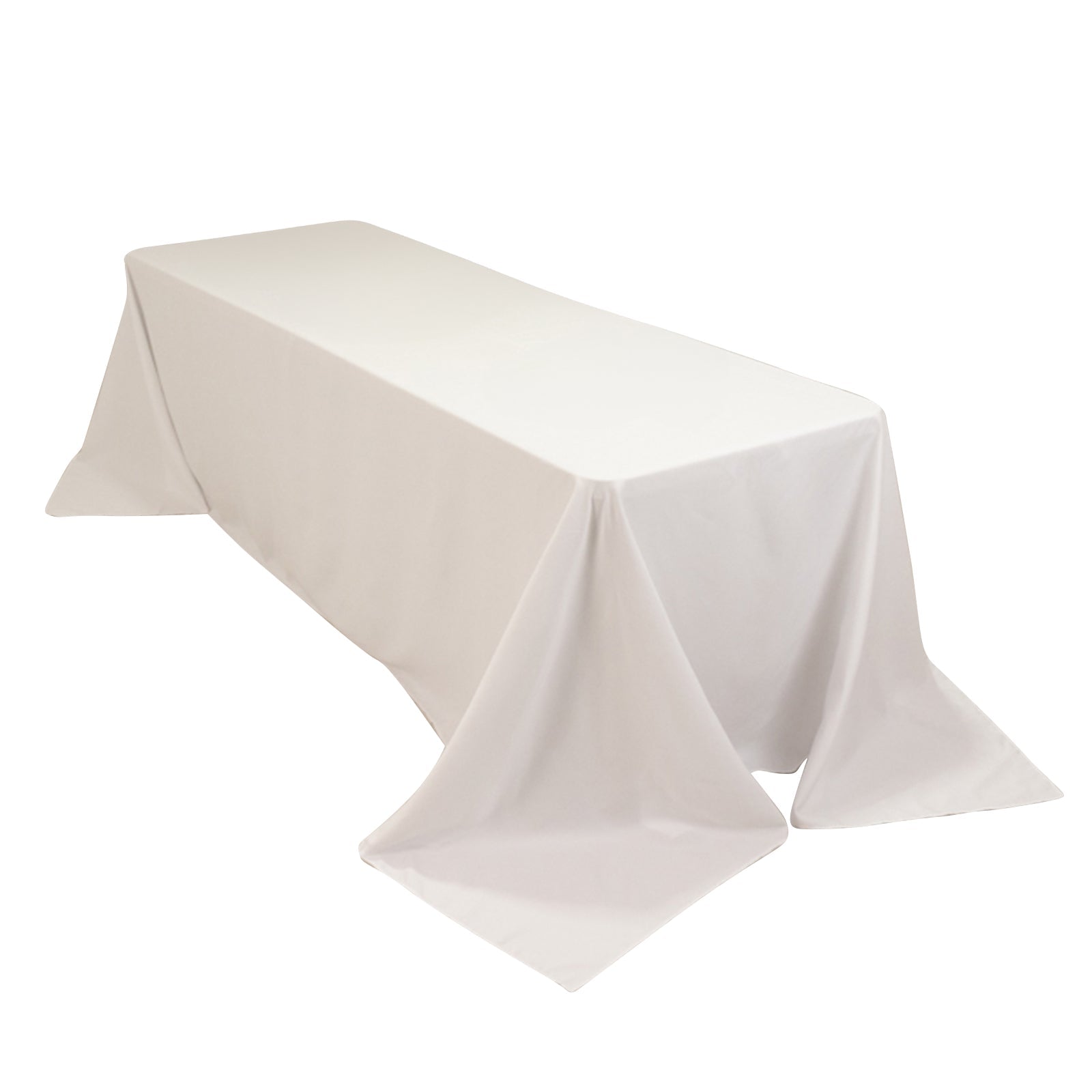 Cotton Blend 90"x156" Rectangle Tablecloth White - Seamless Wrinkle - Resistant Design for Grand Gatherings - Pro Linens