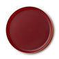 Cranberry and Gold Round Plastic Plates - Edge Plate Pro Linens