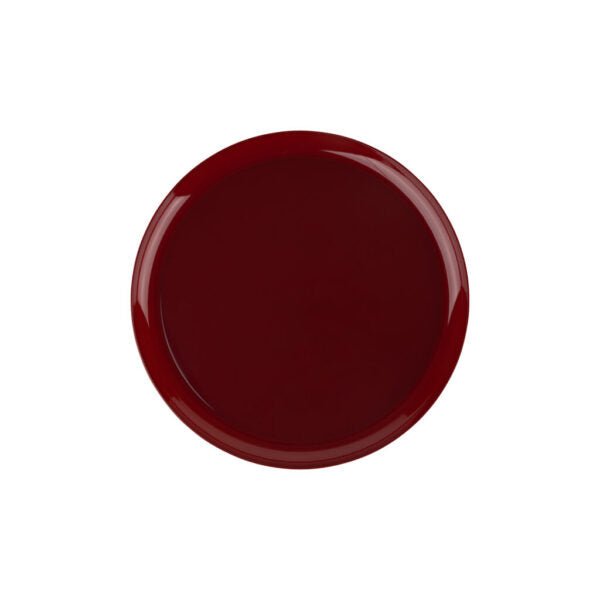 Cranberry Red Round Plastic Plates 10 Pack- Edge Plate Pro Linens