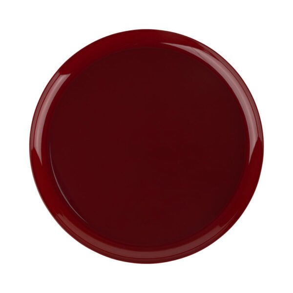 Cranberry Red Round Plastic Plates 10 Pack- Edge Plate Pro Linens