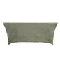 Crushed Velvet Fitted Rectangular 6ft Table Cover Sage Green - Wrinkle - Free Stretchy Tablecloth - Pro Linens