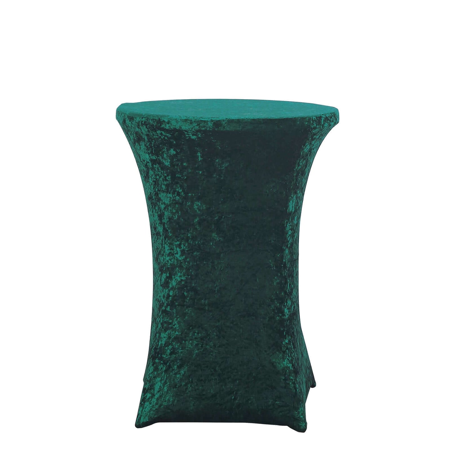 Crushed Velvet Spandex 32" Round Cocktail Table Cover Hunter Emerald Smooth Highboy Tablecloth Pro Linens