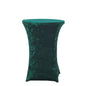 Crushed Velvet Spandex 32" Round Cocktail Table Cover Hunter Emerald Smooth Highboy Tablecloth Pro Linens