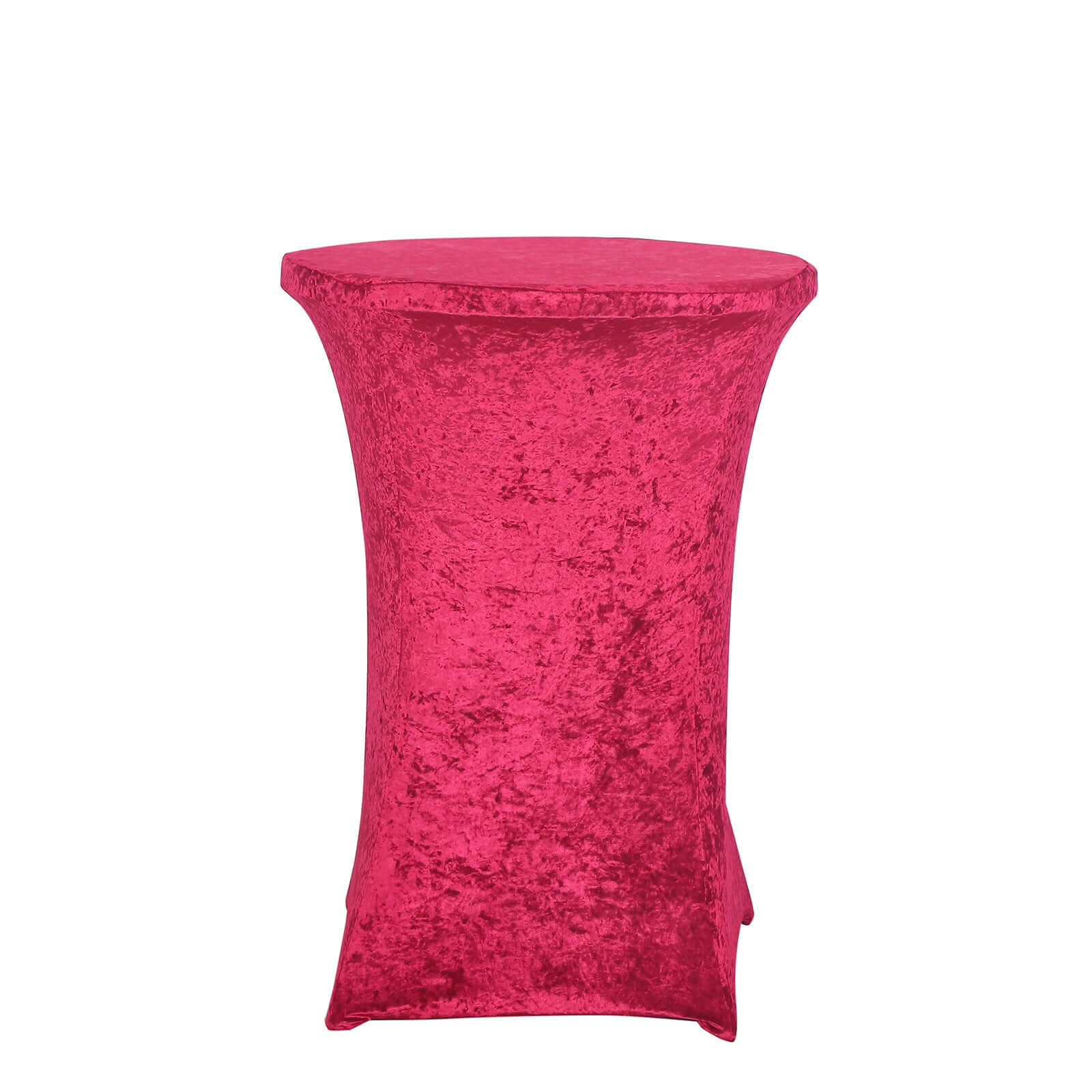 Crushed Velvet Spandex 32" Round Cocktail Table Cover Red Smooth Highboy Tablecloth Pro Linens