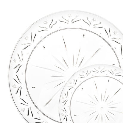 Crystal Clear Round Plastic Plates (20 Pack) - Simcha Collection Plate Pro Linens