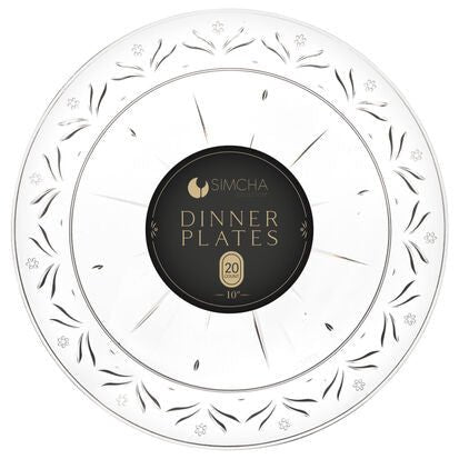 Crystal Clear Round Plastic Plates (20 Pack) - Simcha Collection Plate Pro Linens