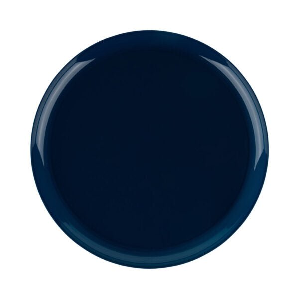 Dark Blue Round Plastic Plates 10 Pack - Edge Plate Pro Linens