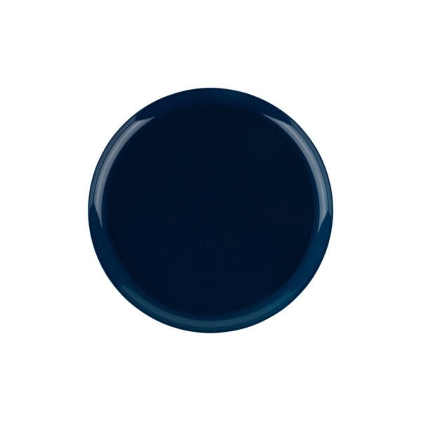 Dark Blue Round Plastic Plates 10 Pack - Edge Plate Pro Linens