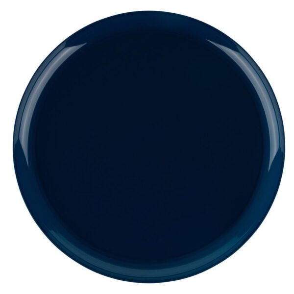 Dark Blue Round Plastic Plates 10 Pack - Edge Plate Pro Linens