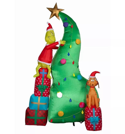 Dr. Seuss 10' Pre - Lit Inflatable Grinch and Max - Pro Linens