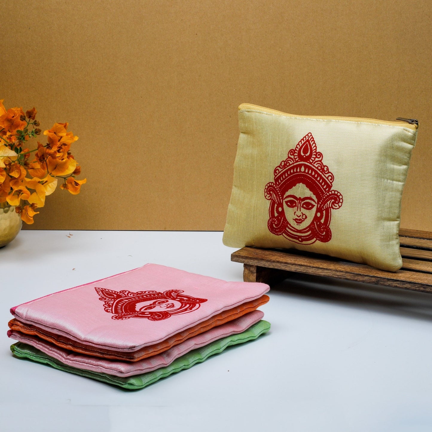 Durga Mata Zipper Pouch Fabric PRO Indian