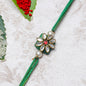 Elegant Green Kundan Rakhi for your Brother Rakhi PRO Indian