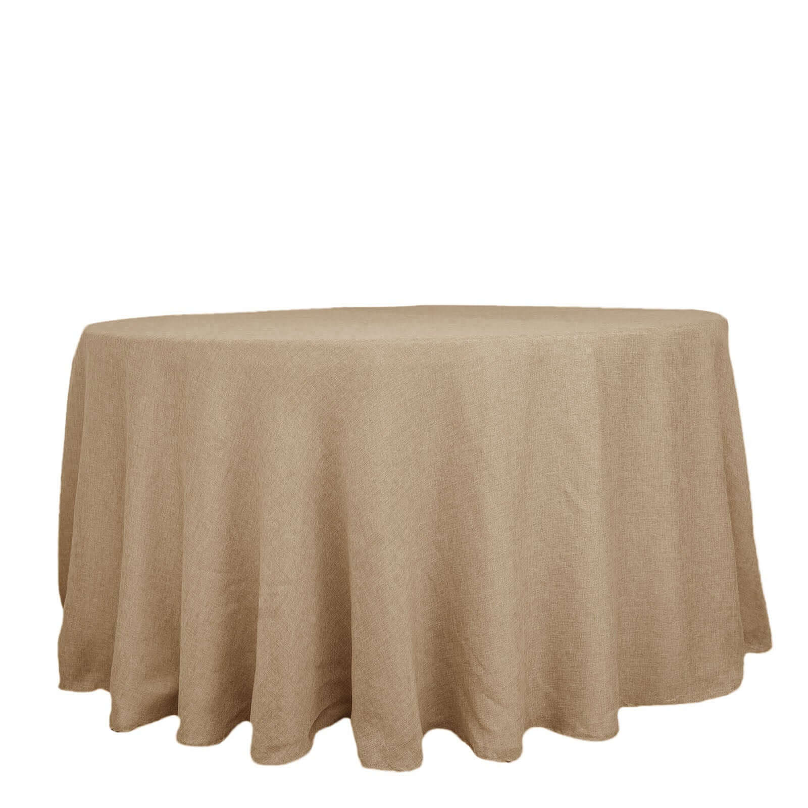 Faux Burlap Jute 108" Round Tablecloth Natural - Rustic Event Table Linen Pro Linens