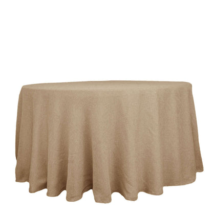 Faux Burlap Jute 108" Round Tablecloth Natural - Rustic Event Table Linen Pro Linens