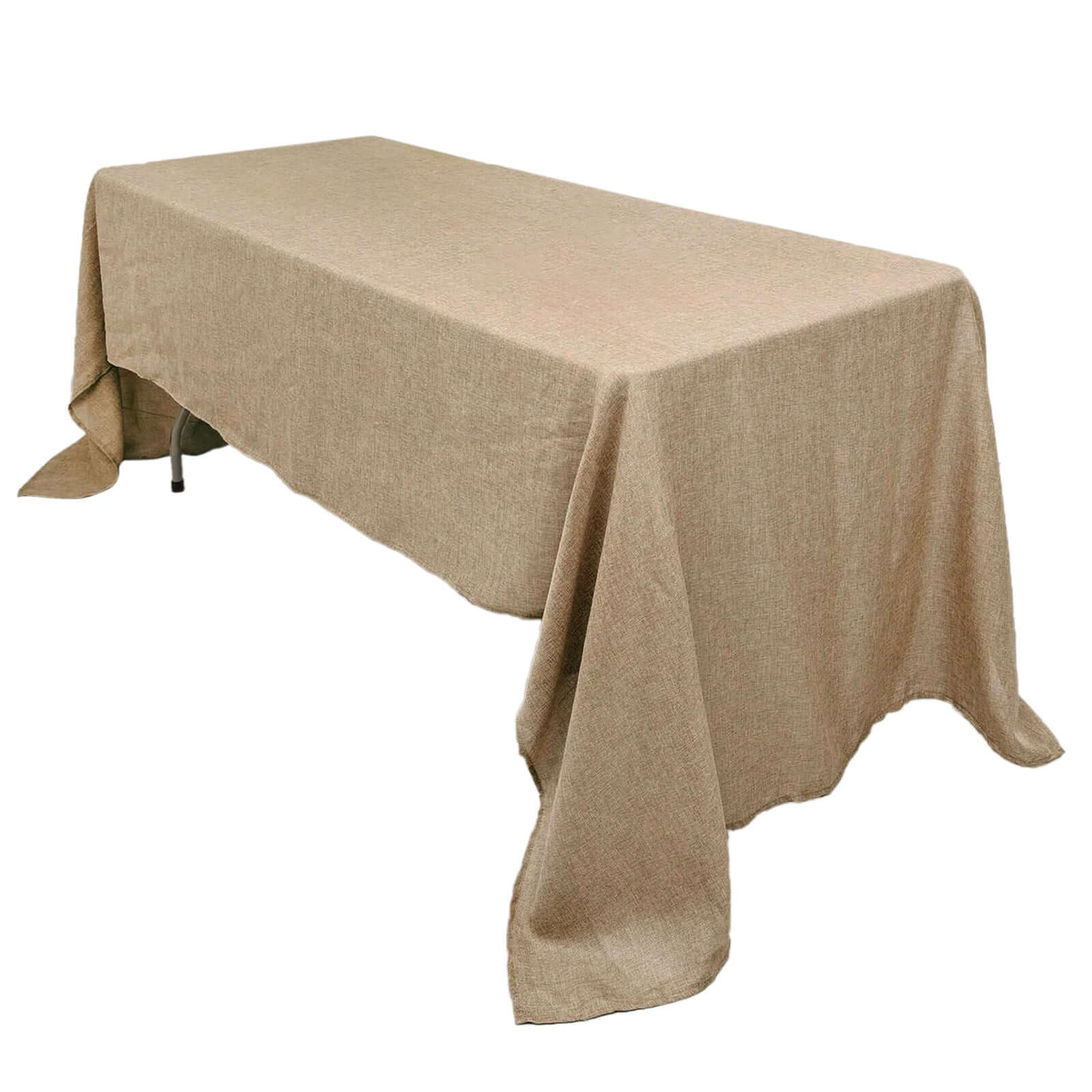 Faux Burlap Jute 60"x102" Rectangle Tablecloth Natural - Rustic Event Table Linen Pro Linens