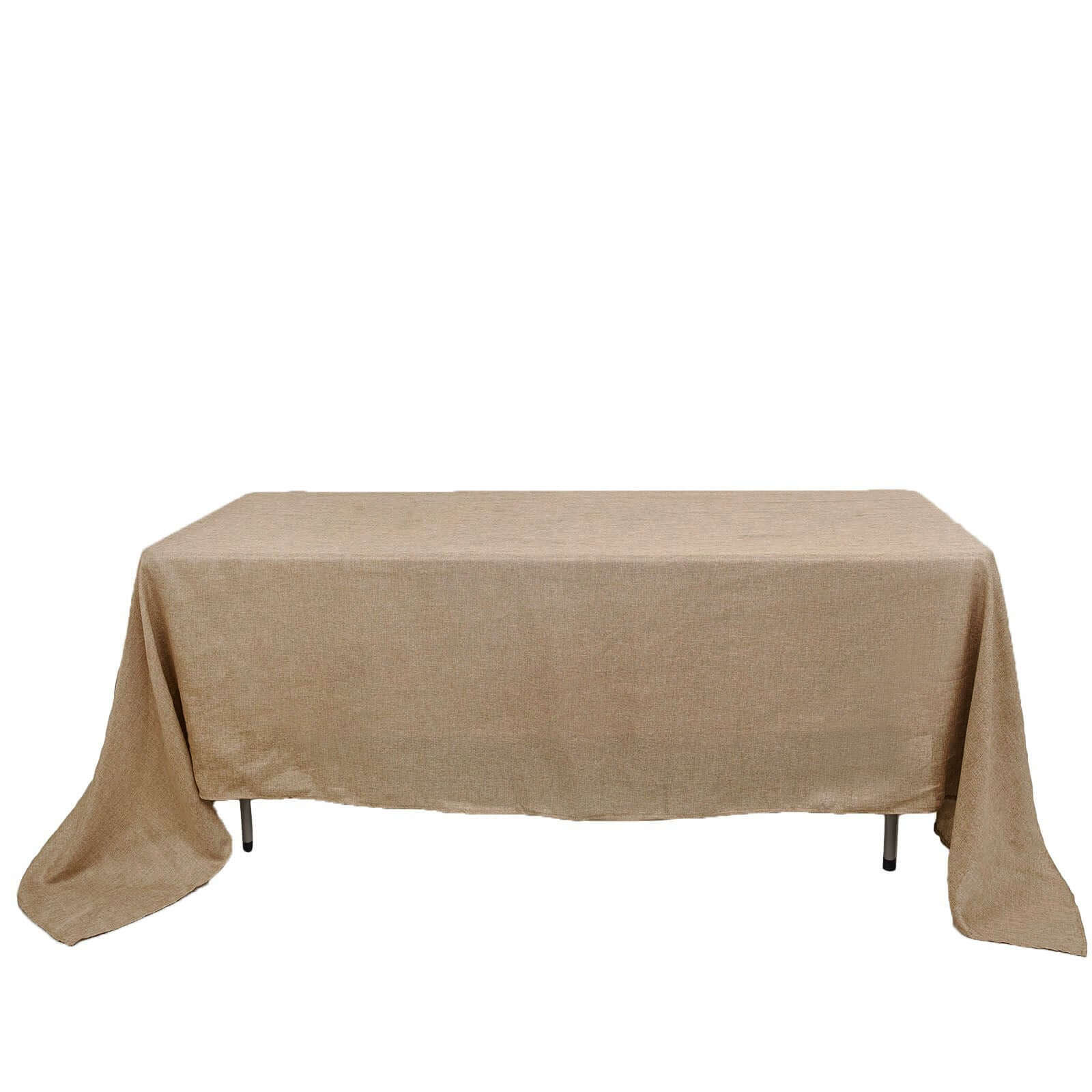 Faux Burlap Jute 60"x126" Rectangle Tablecloth Natural - Rustic Event Table Linen Pro Linens