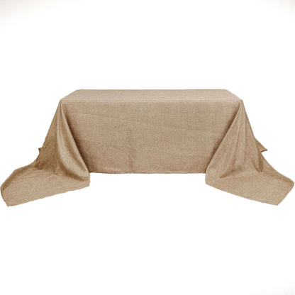 Faux Burlap Jute 90"x156" Rectangle Tablecloth Natural - Rustic Seamless Event Table Linen Pro Linens