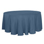 Faux Linen 120" Round Tablecloth Blue - Slubby Texture Wrinkle-Resistant Seamless Table Cover Pro Linens