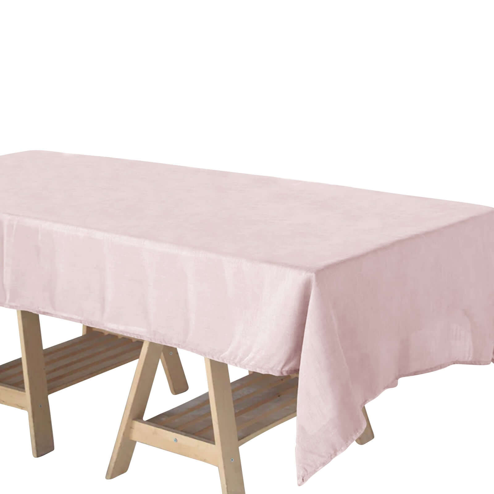 Faux Linen 60"x102" Rectangular Tablecloth Blush - Slubby Textured & Wrinkle Resistant Table Cover Pro Linens