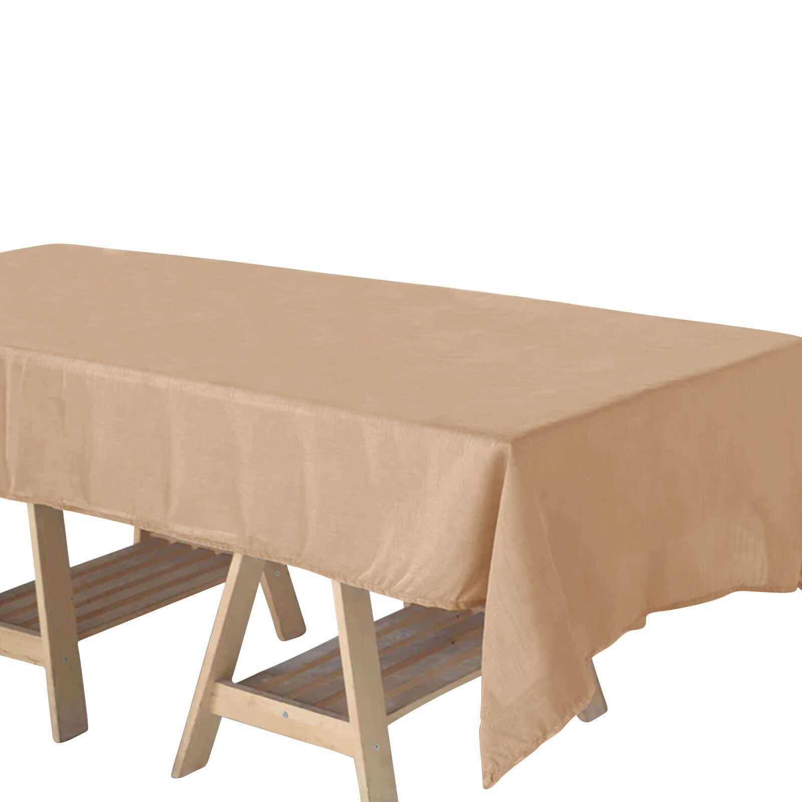 Faux Linen 60"x102" Rectangular Tablecloth Natural - Slubby Textured & Wrinkle Resistant Table Cover - Pro Linens