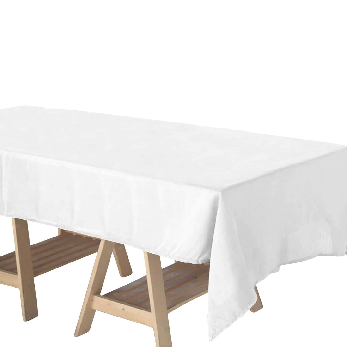 Faux Linen 60"x102" Rectangular Tablecloth White - Slubby Textured & Wrinkle Resistant Table Cover for Weddings and Special Events - Pro Linens